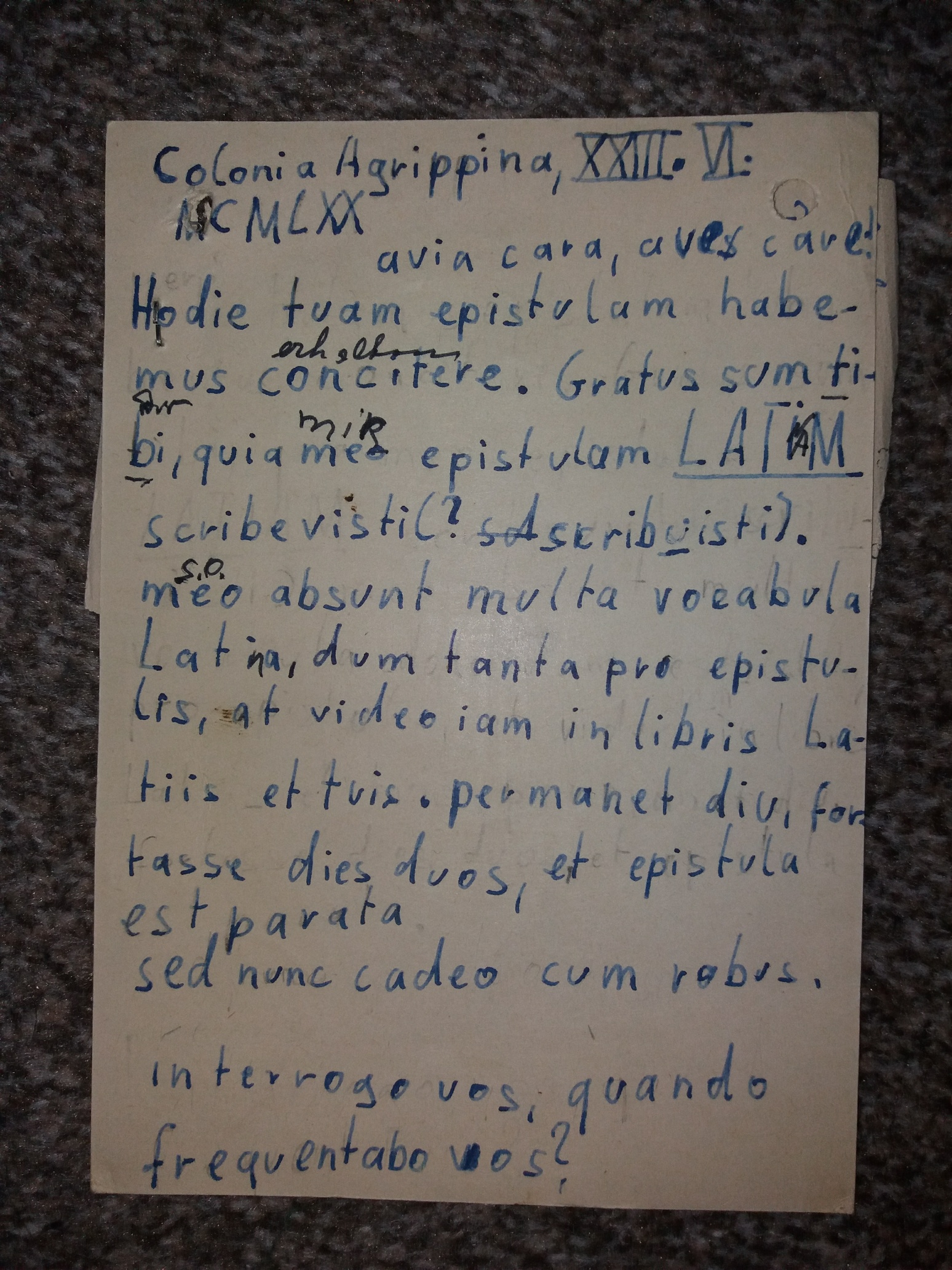 Postkarte mit Küchenlatein 1